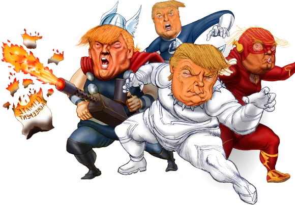 Trump as terrible versions of the avengers