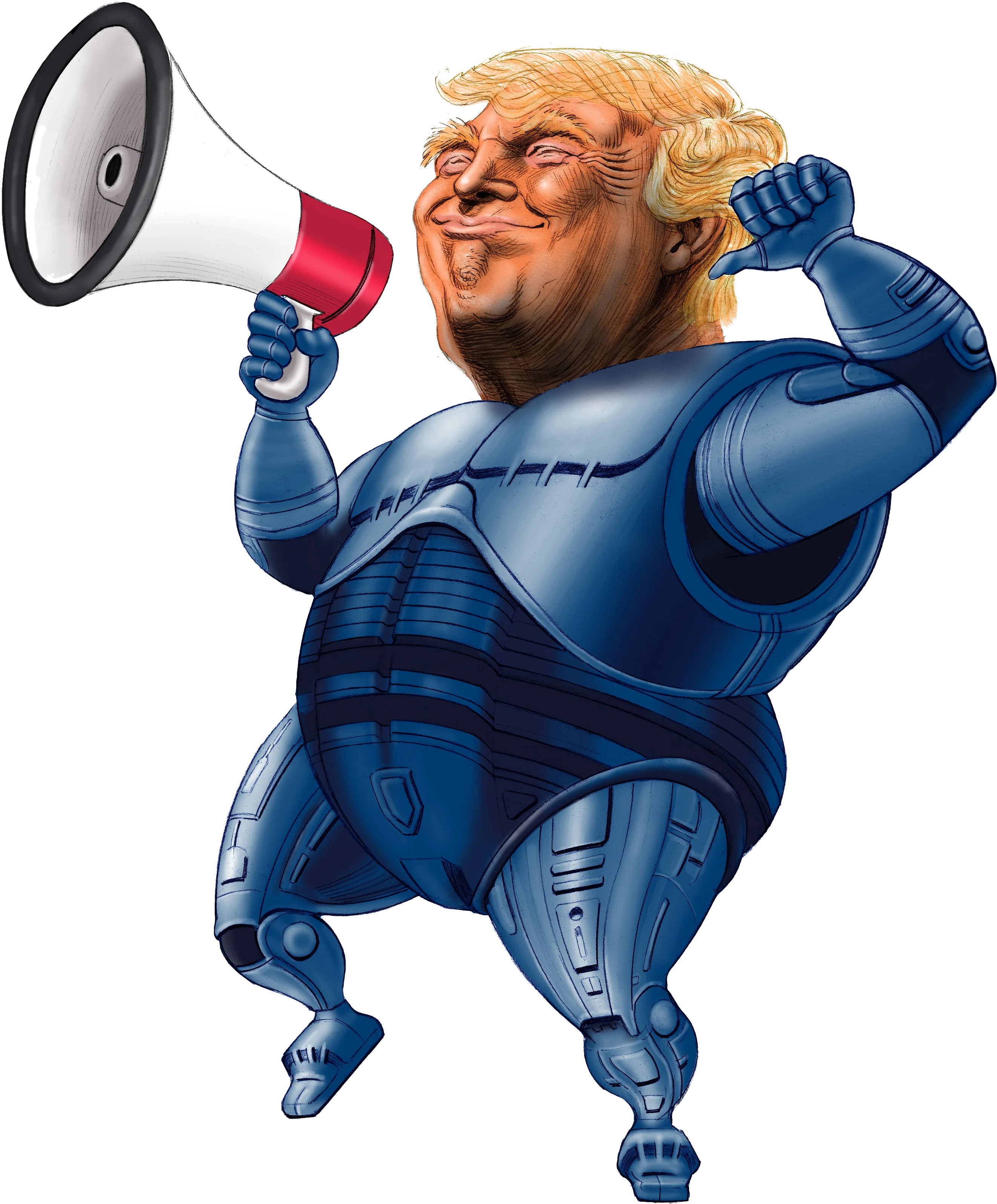 Trump with a megaphones